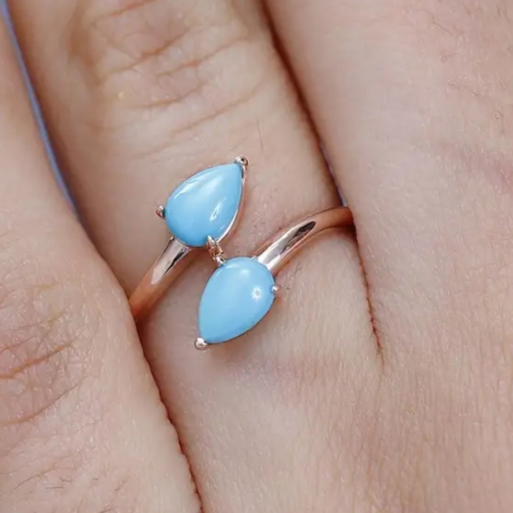 Sleeping Beauty Turquoise Bypass Ring - Picture 7 of 13